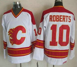 Calgary Flames #10 Gary Roberts White CCM Throwback Authentic Stitched NHL jerseys