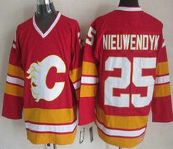 Calgary Flames #25 Joe Nieuwendyk Red CCM Throwback Authentic Stitched NHL Jersey