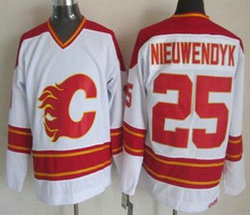 Calgary Flames #25 Joe Nieuwendyk White CCM Throwback Authentic Stitched NHL jerseys