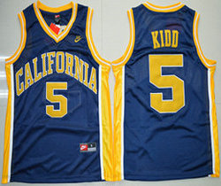California Golden Bears #5 Jason Kidd Blue Authentic Stitched NCAA Jersey