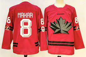 Canada #8 Cale Makar Red Olympics Hockey Stitched Jersey