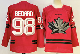Canada #98 Connor Bedard Red Olympics Hockey Stitched Jersey