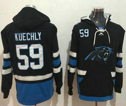 Carolina Panthers #59 Luke Kuechly Stitched Black Blue Name & Number Pullover NFL Hoodie
