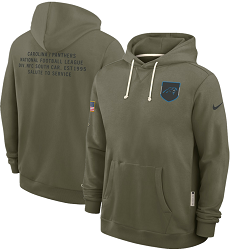 Carolina Panthers Olive 2025 Salute To Service Pullover Hoodie