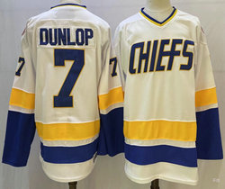 Charlestown Chiefs #7 Reggie Dunlop White Movie Stitched NHL Jersey
