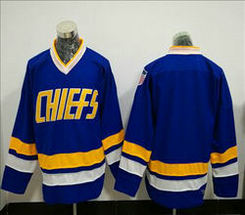 Charlestown Chiefs Blank Hockey Ice Winter Blue Jersey