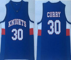 Charlotte Christian Knights High #30 Stephen Curry Navy Basketball Jersey