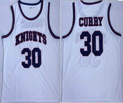 Charlotte Christian Knights High #30 Stephen Curry White Basketball jersey