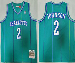 Charlotte Hornets #2 Larry Johnson Green 1992-93 Hardwood Classic Authentic Stitched NBA Jersey