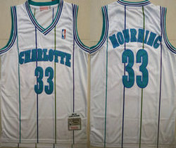 Charlotte Hornets #33 Alonzo Mourning White Mesh 1992-93 Game Throwback Authentic Stitched NBA Jersey