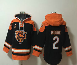 Chicago Bears #2 D.J. Moore Black logo in front NFL Stitched Hoodies