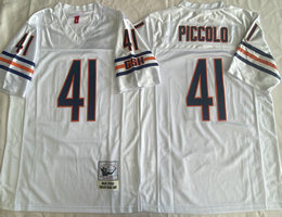 Chicago Bears #41 Brian Piccolo White Throwback Authentic Stitched NFL Jersey