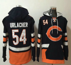 Chicago Bears #54 Brian Urlacher Navy Blue All Stitched Hooded Sweatshirt