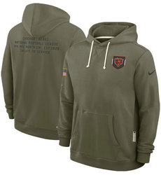 Chicago Bears Olive 2025 Salute To Service Pullover Hoodie