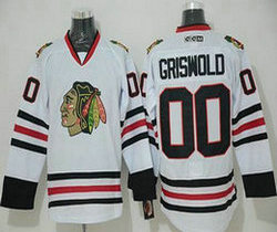 Chicago Blackhawks #00 Clark Griswold White CCM Throwback Authentic Stitched NHL Jersey