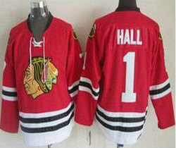 Chicago Blackhawks #1 Glenn Hall New Throwback Authentic Stitched NHL jersey