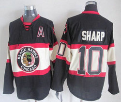 Chicago Blackhawks #10 Patrick Sharp Black Third Throwback Authentic Stitched NHL Jersey