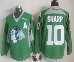 Chicago Blackhawks #10 Patrick Sharp Green Practice Authentic Stitched NHL Jersey