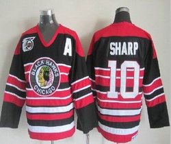 Chicago Blackhawks #10 Patrick Sharp Red Black 75TH CCM Authentic Stitched NHL Jersey