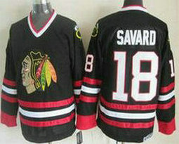 Chicago Blackhawks #18 Denis Savard Black CCM Throwback Authentic Stitched NHL Jersey