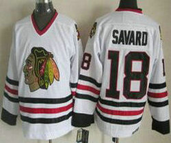 Chicago Blackhawks #18 Denis Savard White CCM Throwback Authentic Stitched NHL Jersey