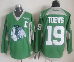 Chicago Blackhawks #19 Jonathan Toews Green Practice Authentic Stitched NHL Jersey