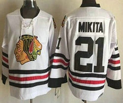 Chicago Blackhawks #21 Stan Mikita New CCM White Throwback Authentic Stitched NHL Jersey