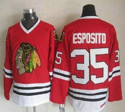 Chicago Blackhawks #35 Tony Esposito Red Throwback Authentic Stitched NHL jersey