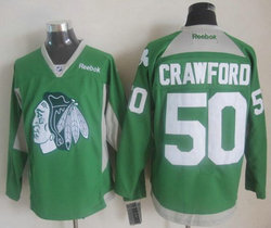 Chicago Blackhawks #50 Corey Crawford Green Practice Authentic Stitched NHL Jersey