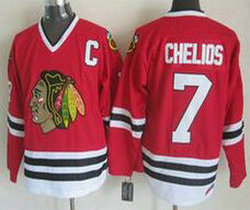 Chicago Blackhawks #7 Chris Chelios Red CCM Throwback Authentic Stitched NHL Jersey