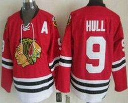 Chicago Blackhawks #9 Bobby Hull Red New Throwback Authentic Stitched NHL jersey