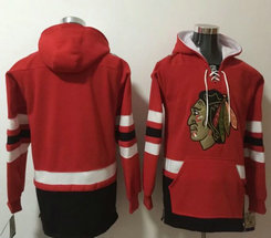 Chicago Blackhawks Blank Red All Stitched Hooded Sweatshirt