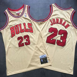 Chicago Bulls #23 Michael Jordan Classic Gold NBA jersey
