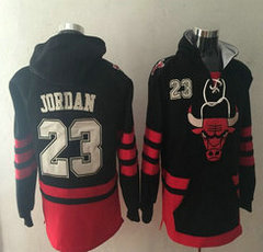 Chicago Bulls #23 Michael Jordan Hoodies Basketball Jersey Black