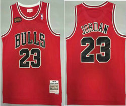 Chicago Bulls #23 Michael Jordan Red 1997-98 The Final Throwback Authentic Stitched NBA jersey