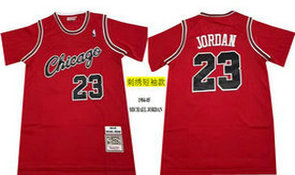 Chicago Bulls #23 Michael Jordan Red Chicago Mesh Short sleeves 84-85 Hardwood Classic NBA Jersey