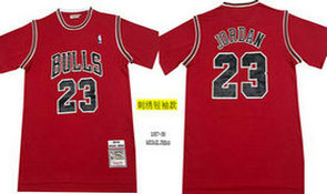Chicago Bulls #23 Michael Jordan Red Mesh Short sleeves 97-98 Hardwood Classic NBA Jersey