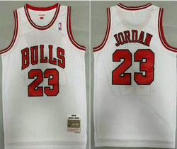 Chicago Bulls #23 Michael Jordan White 1995-96 Throwback Authentic Stitched NBA jersey