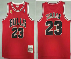 Chicago Bulls #23 Michael Jordan red 1995-96 champion Authentic Stitched NBA jersey
