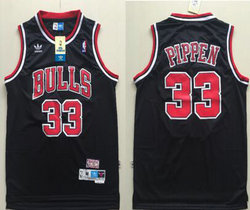 Chicago Bulls #33 Scottie Pippen Black Game Stitched NBA Jersey