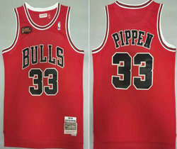 Chicago Bulls #33 Scottie Pippen Red 1997-98 The Final Throwback Authentic Stitched NBA jersey