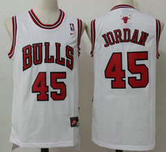 Chicago Bulls #45 Michael Jordan White Game Authentic Stitched NBA jersey