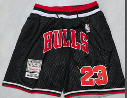 Chicago Bulls Black Throwback NBA Shorts