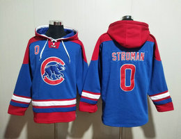 Chicago Cubs #0 Marcus Stroman Blue All Stitched Hooded Sweatshirt
