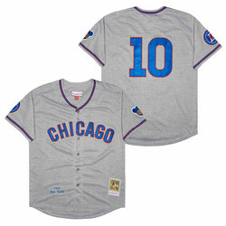 Chicago Cubs #10 Ron Santo Grey 1968 Throwback Authentic Stitched MLB jersey