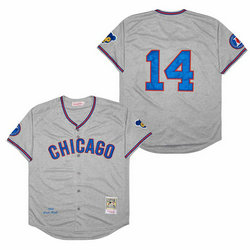 Chicago Cubs #14 Ernie Banks Grey 1968 Throwback Authentic Stitched MLB jersey