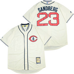 Chicago Cubs #23 Ryne Sandberg Cream 1929 Game Throwback Authentic Stitched MLB jersey