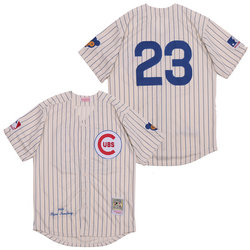 Chicago Cubs #23 Ryne Sandberg Cream Throwback Authentic Stitched MLB jersey