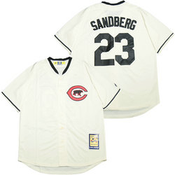Chicago Cubs #23 Ryne Sandberg White 1916 Throwback Authentic Stitched MLB jersey