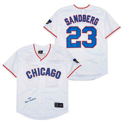 Chicago Cubs #23 Ryne Sandberg White Korea Throwback Authentic Stitched MLB jersey
